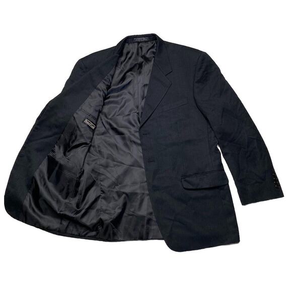 Paulo Solari Wool Black 3 Button Blazer Jacket Mens Size 42R USA - Picture 1 of 14